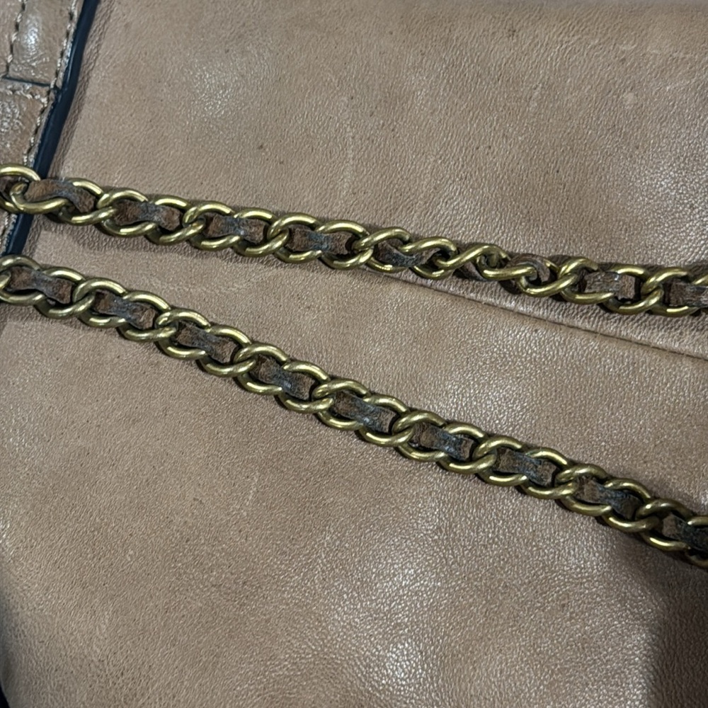 Frye Backpack Bucket Tan Leather Bag Gold Hardware Medium - Picture 7 of 14